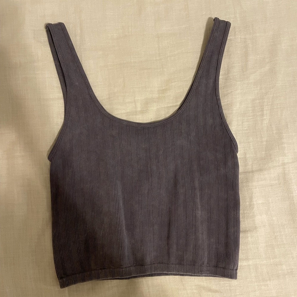 Together Navy Blue Ribbed Crop Top